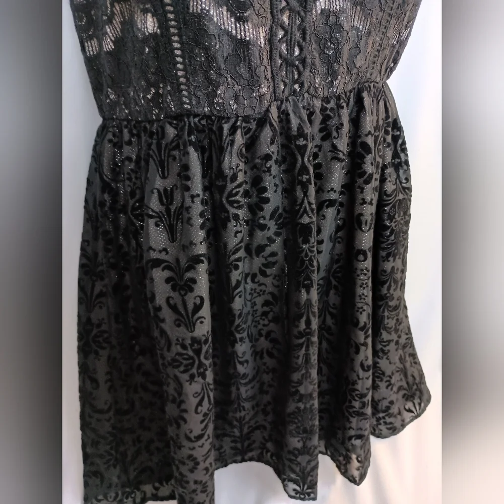 Xhilaration‎ Whimsigoth Fairy Grunge Black Lace Mini Dress Size Medium